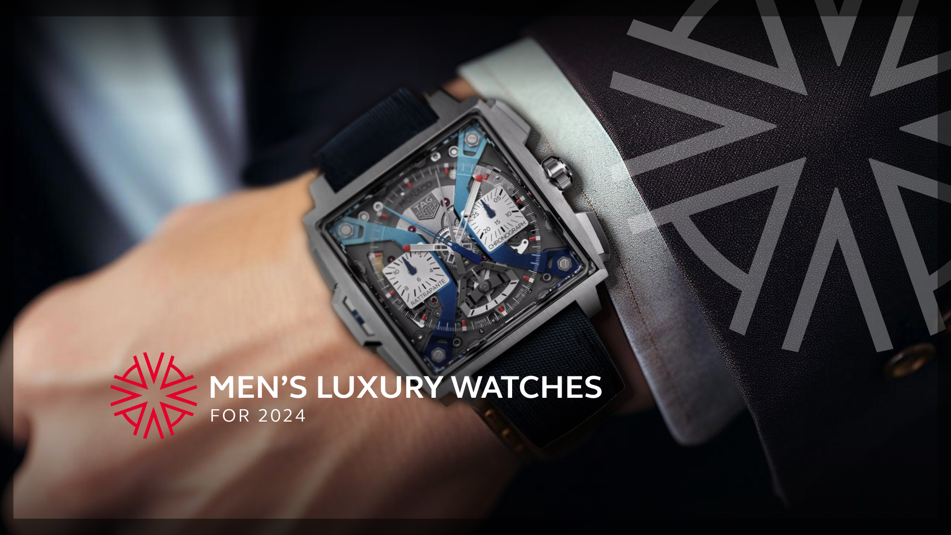 A man's wrist with the men's luxury watch brand Tag Heuer on it